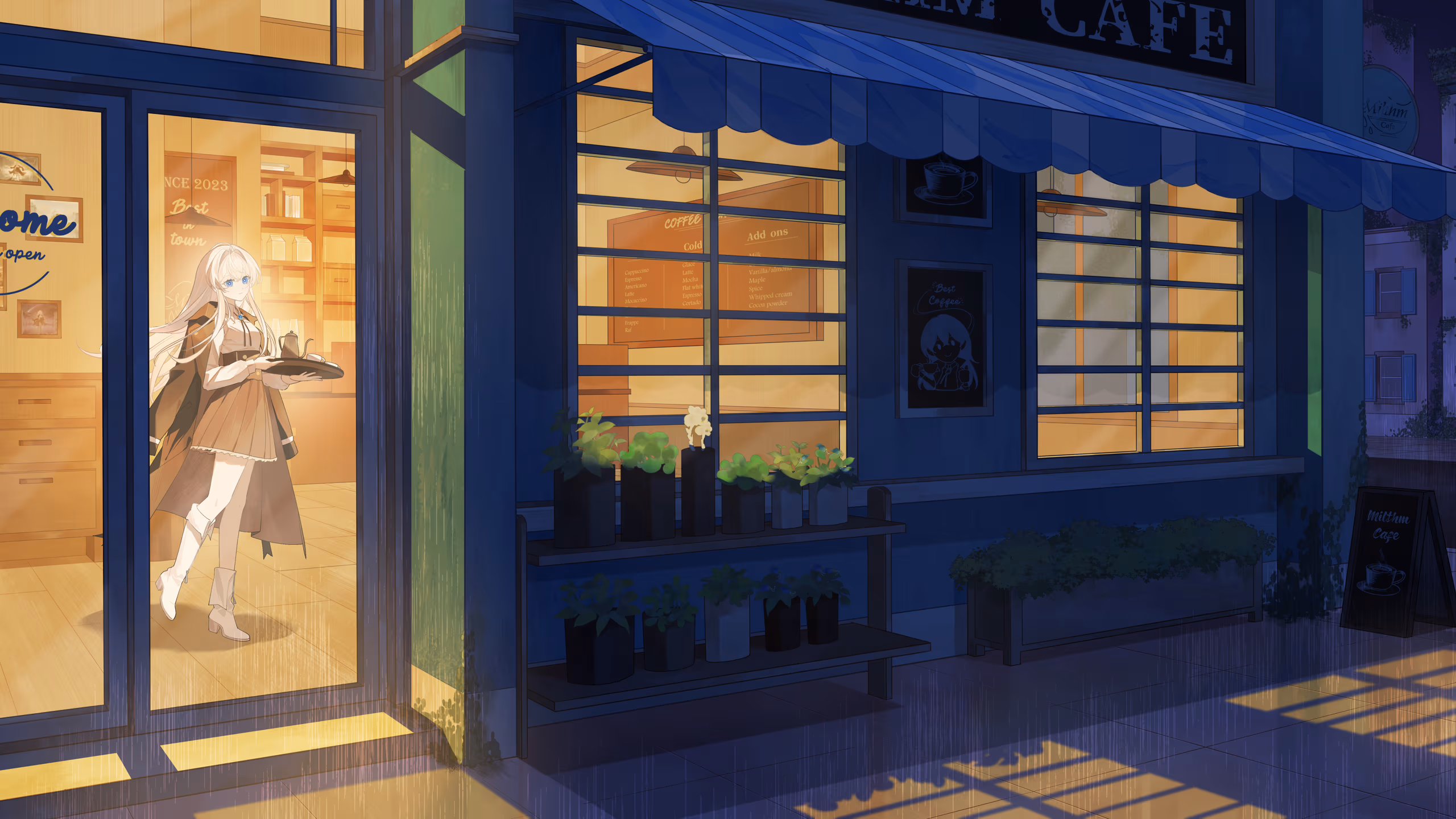 Luvia in the cafeteria